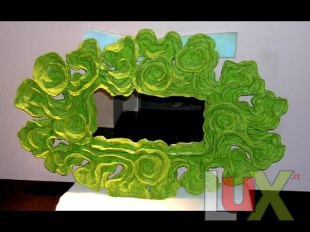 Oval mirror. Colorful paper mache 105x70.. | ACID GREEN